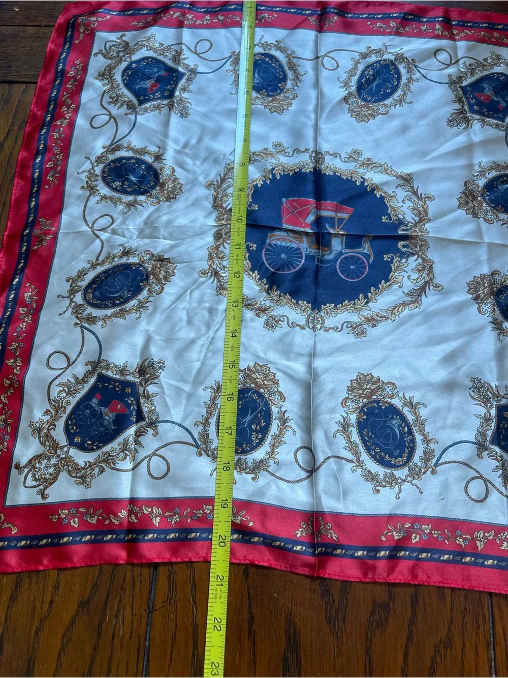 PoeticEHome 100% Mulberry Silk neck scarf  equestrian carriage